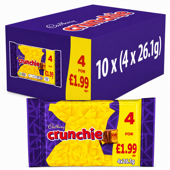 Cadbury Crunchie Chocolate Bars 4 Pack 104.4g PMP