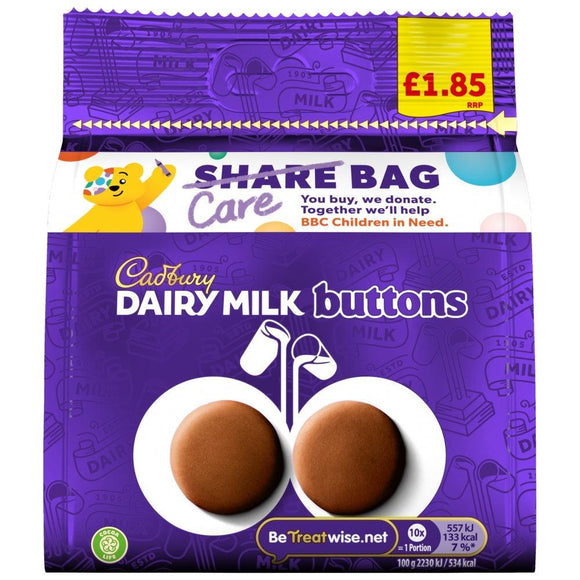 Cadbury Dairy Milk Buttons Chocolate Bag 85g PMP