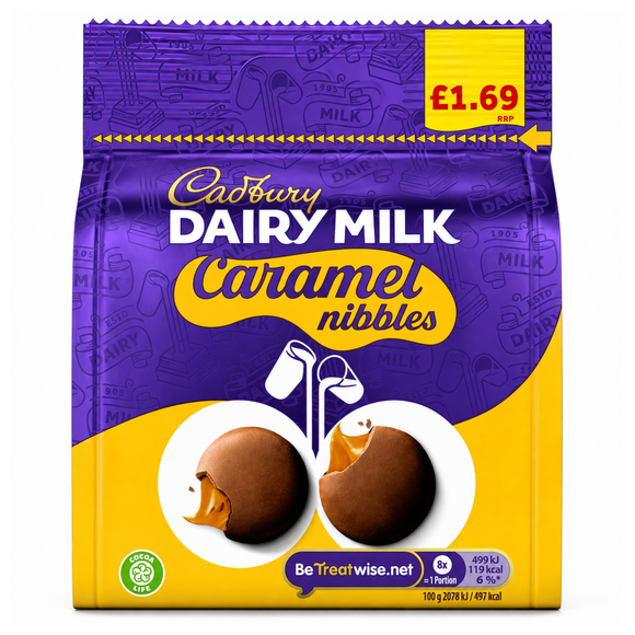 Cadbury Dairy Milk Caramel Nibbles Bag 85g PMP