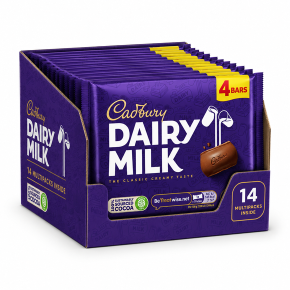 Cadbury Dairy Milk Chocolate Bar 4 Pack 108.8g