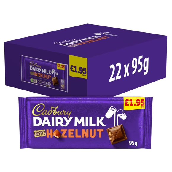 Cadbury Dairy Milk Chopped Hazelnut Chocolate Bar 95g PMP