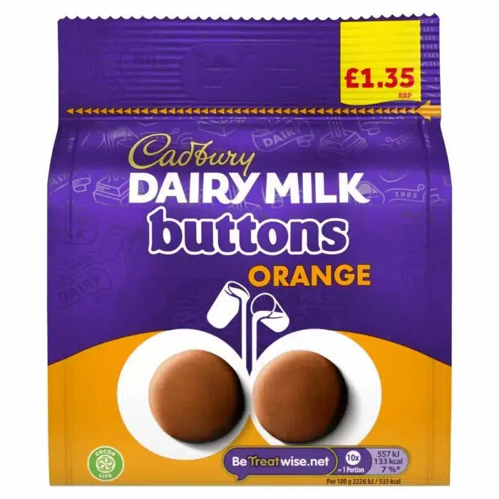 Cadbury Dairy Milk Orange Buttons Chocolate Bag 95g