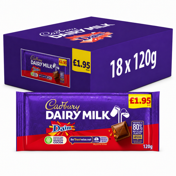 Cadbury Dairy Milk With Daim Chocolate Bar 120g PMP