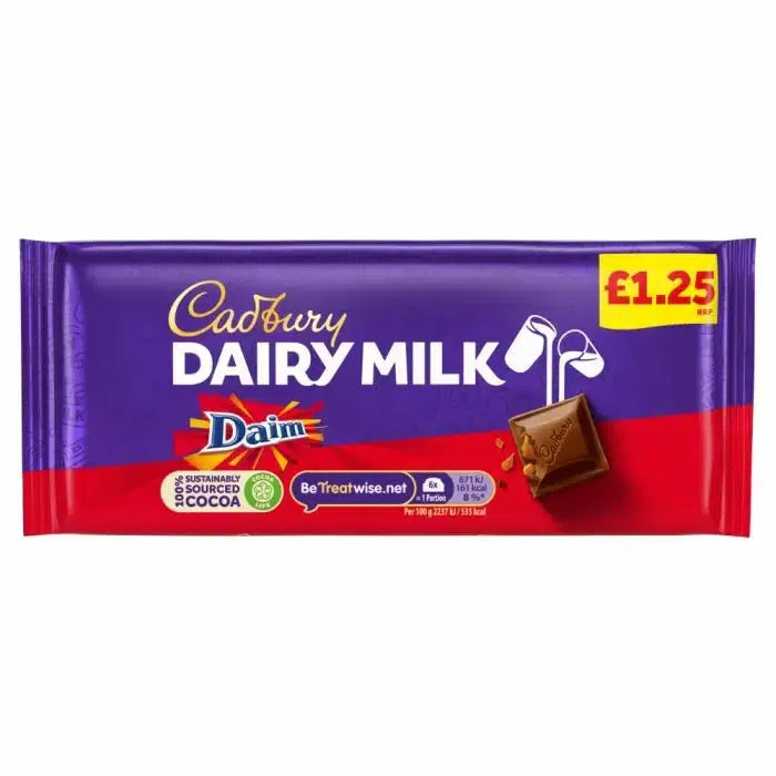 Cadbury Dairy Milk With Daim Chocolate Bar 120g £1.25