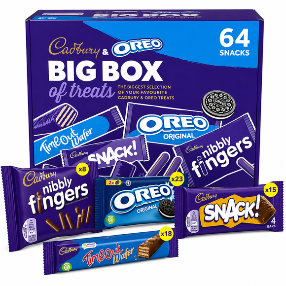 Cadbury & Oreo Big Box Of Treats, 64 Snacks Ideal Snack Pack