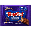 Cadbury Time Out Wafer Chocolate Bar 5 Pack 90g