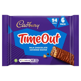 Cadbury Time Out Wafer Chocolate Bar 6 Pack 108g