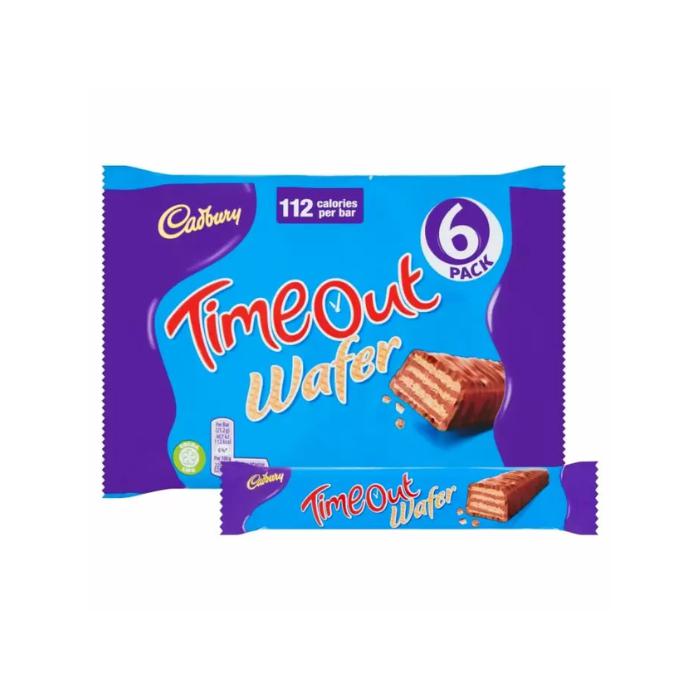 Cadbury Time Out Wafer Chocolate Bar 6 Pack 121g