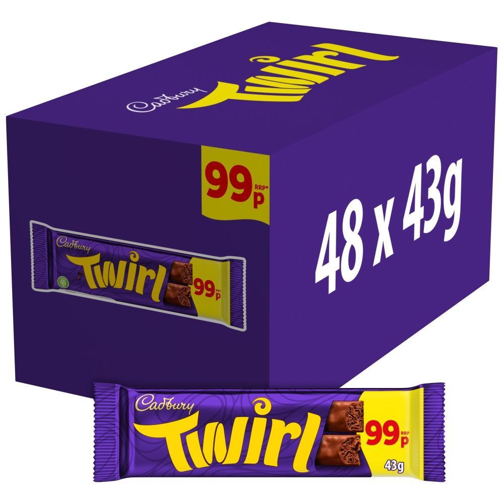 Cadbury Twirl Chocolate Bar 43g PMP – Giant Bradley's Online Sweet Shop
