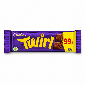 Cadbury Twirl Chocolate Bar 43g PMP