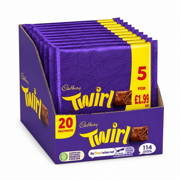 Cadbury Twirl Chocolate Bar 5 Pack 107.5g PMP