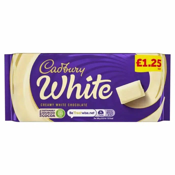 Cadbury White Chocolate Bar 90g