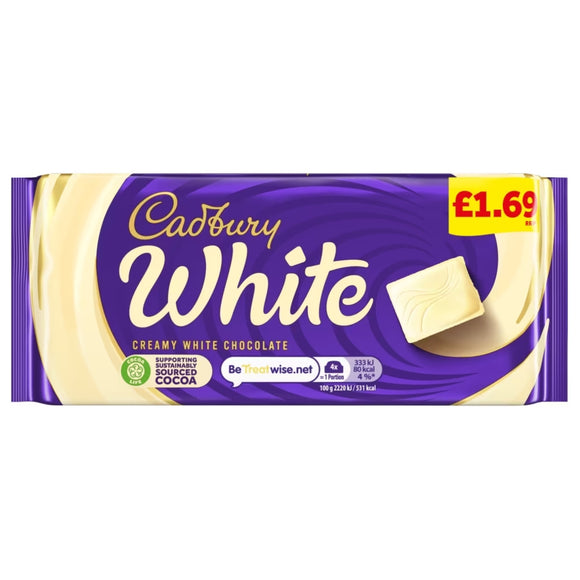 Cadbury White Chocolate Bar 90g