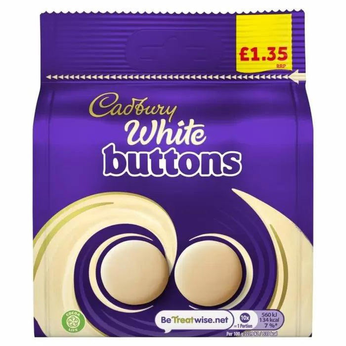 Cadbury White Chocolate Buttons 95g