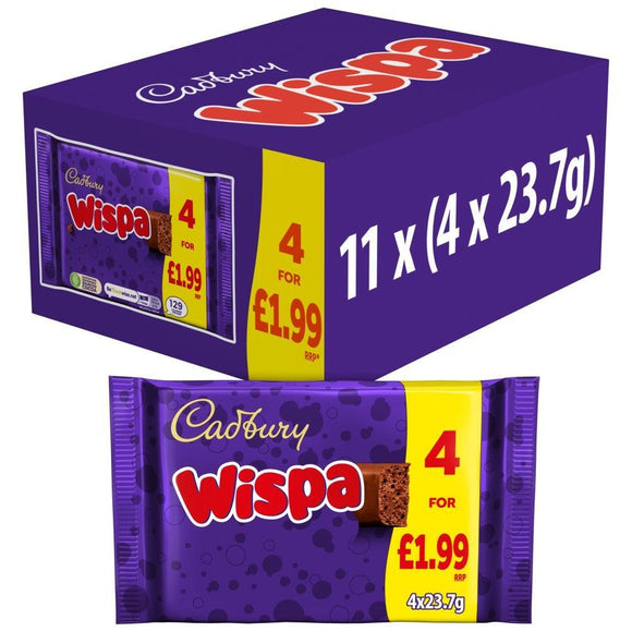 Cadbury Wispa Chocolate Bar 4 Pack 94.8g PMP