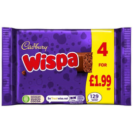 Cadbury Wispa Chocolate Bar 4 Pack 94.8g PMP