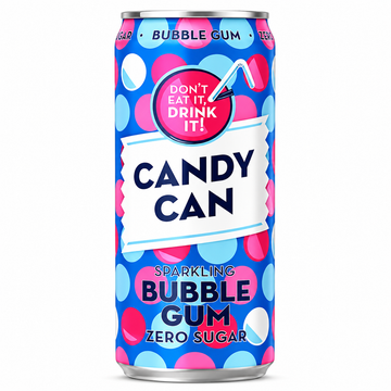 Candy Can Sparkling Bubble Gum Zero Sugar Can (330ml)