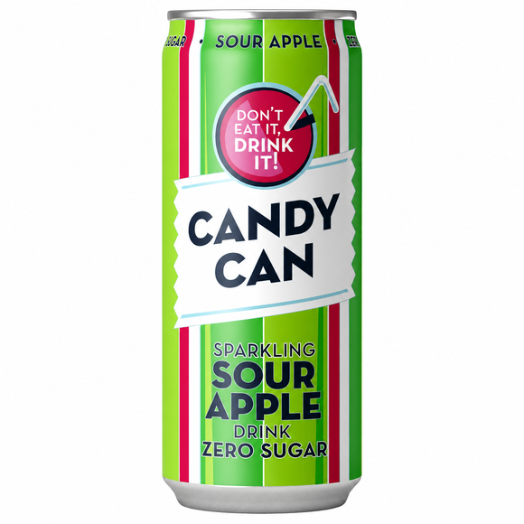 Candy Can Sparkling Sour Apple Zero Sugar Can (330ml)