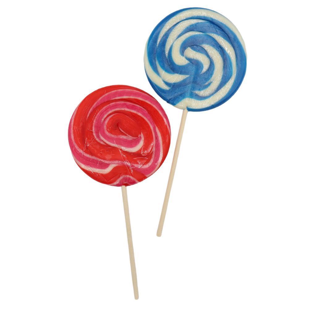 Candy Realms Strawberry and Bubblegum Round Lollipop 80g x 1 Lolly Random Flavour