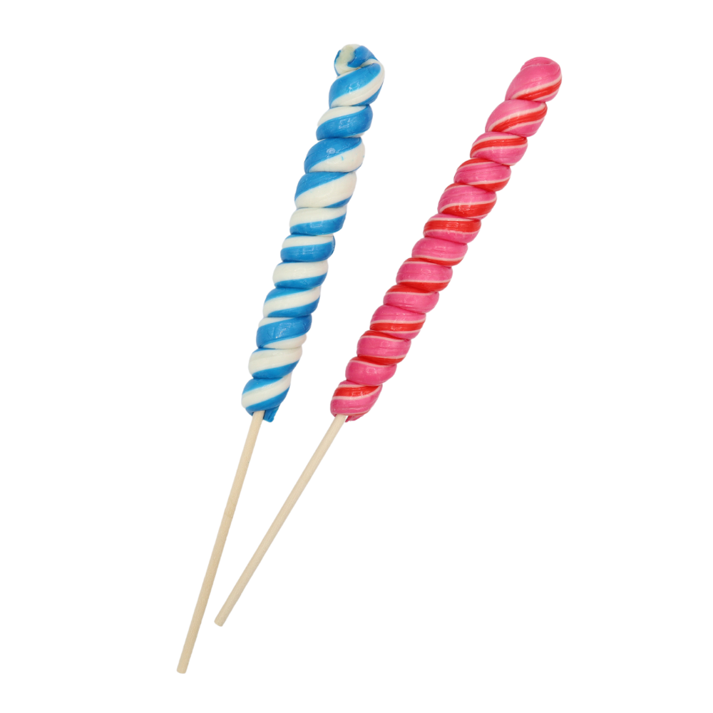 Candy Realms Strawberry and Bubblegum Twist Pop 80g x 1 Lolly Random Flavour