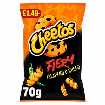 Cheetos Fiery Jalapeno & Cheese Flavour Corn Puffs 70g PMP