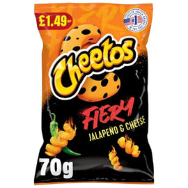 Cheetos Fiery Jalapeno & Cheese Flavour Corn Puffs 70g