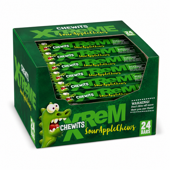 Chewits Xtreme Extremely Sour Apple Chews 34g