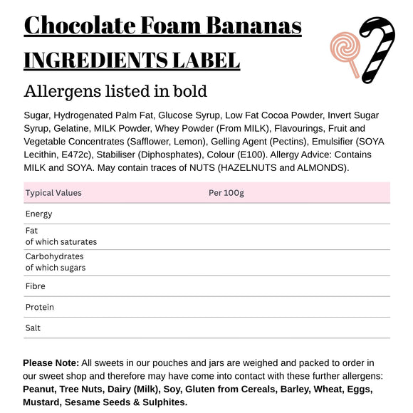 Chocolate Foam Bananas