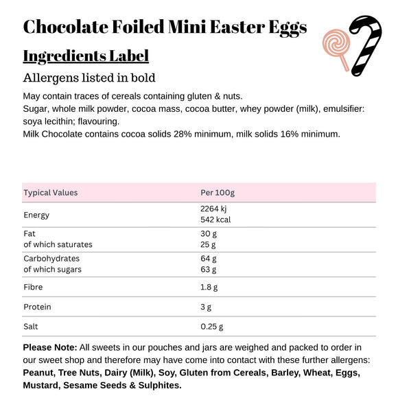 Chocolate Foiled Mini Easter Eggs