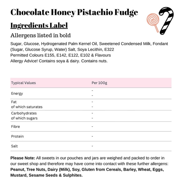 Chocolate Honey Pistachio Fudge