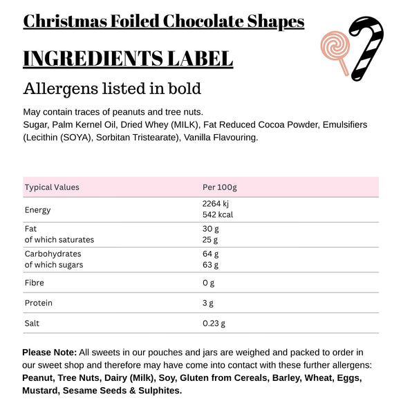 Christmas Foiled Chocolate Shapes