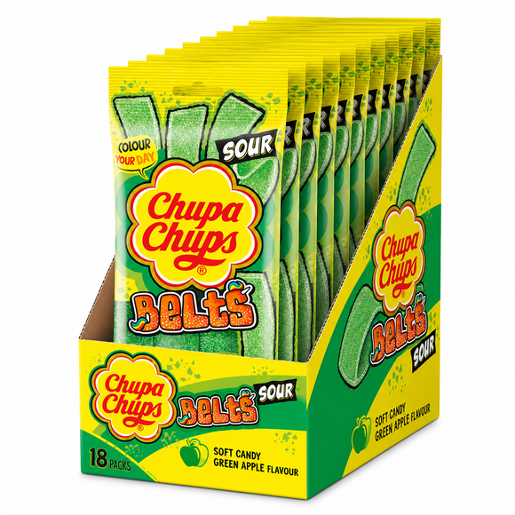 Chupa Chups Sour Apple Belts Pack 90g