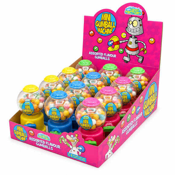 Crazy Candy Factory Assorted Flavour Gumball Machine 35g