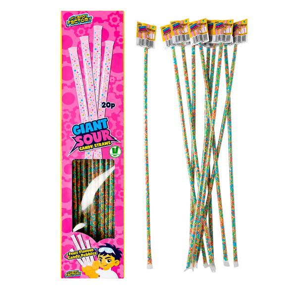 Crazy Candy Factory Giant Sour Candy Straws 12g