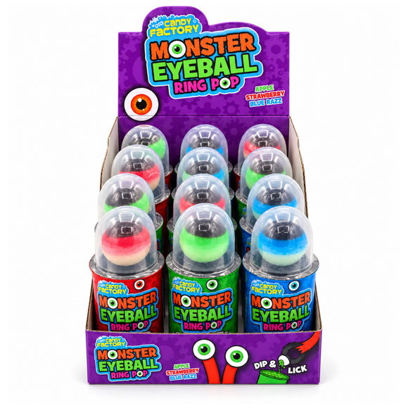 Crazy Candy Factory Monster Eyeball Ring Pop 25g x1 Random Selection