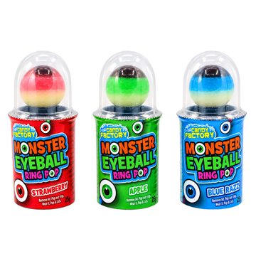 Crazy Candy Factory Monster Eyeball Ring Pop 25g x1 Random Selection
