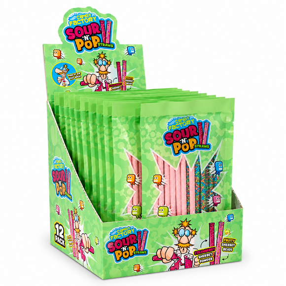 Crazy Candy Factory Sour n Pop Straws 80g