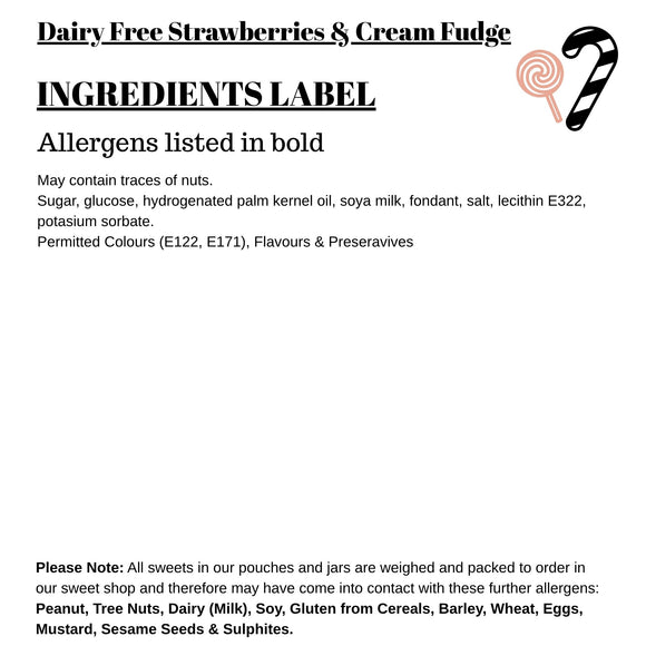 Dairy Free Strawberries & Cream Fudge