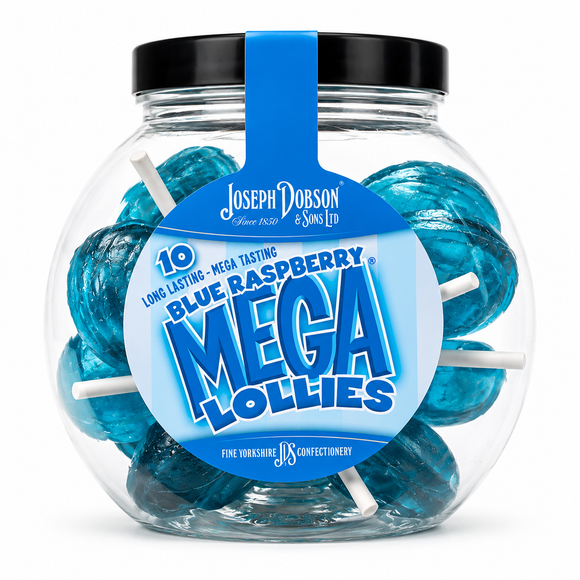 Dobsons Blue Raspberry Mega Lollies Gift Jar 225g