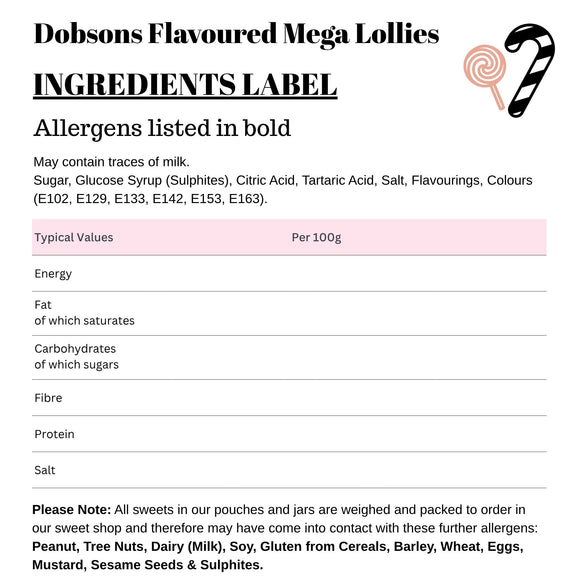 Dobsons Flavoured Mega Lollies Mix