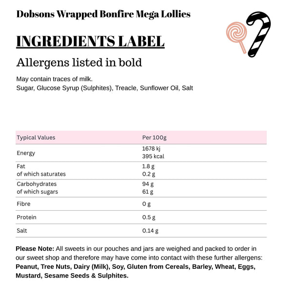 Dobsons Wrapped Bonfire Mega Lollies