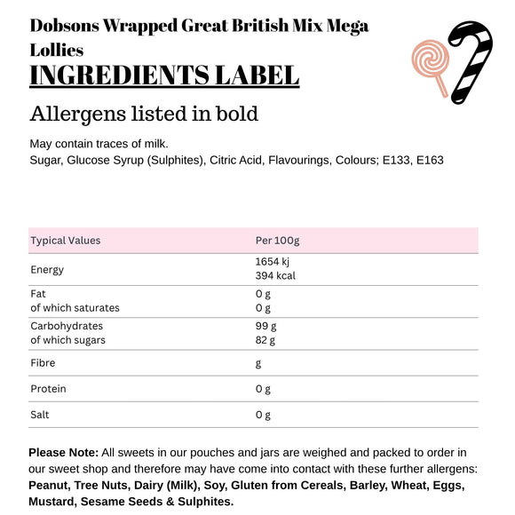 Dobsons Wrapped Great British Mix Mega Lollies