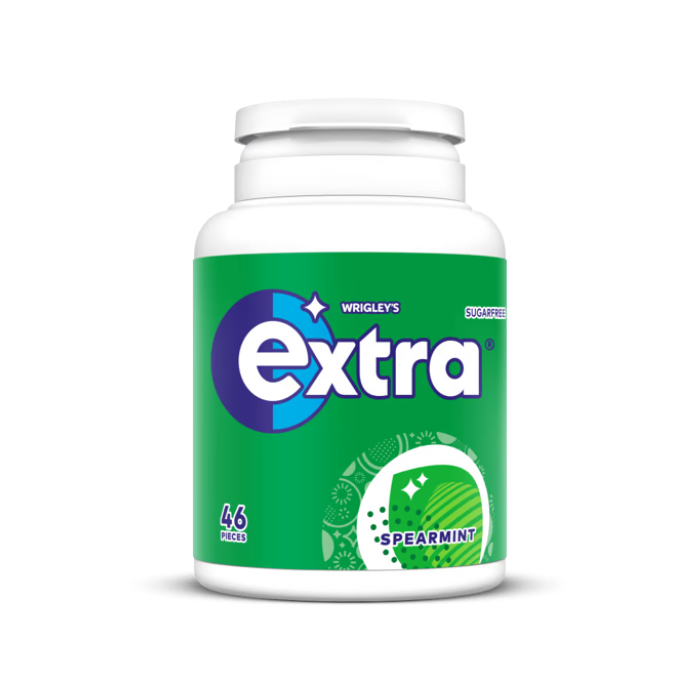 Extra Spearmint Sugarfree Chewing Gum Bottle 46 Pieces