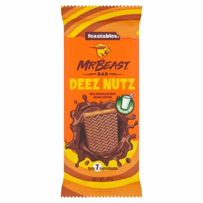 Feastables Mr Beast Deez Nutz Milk Chocolate With Peanut Butter Bar 35g