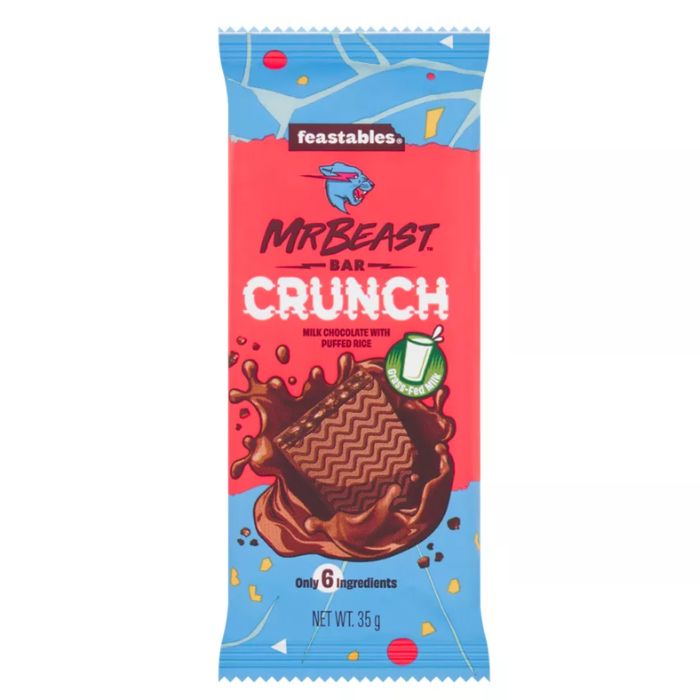 Feastables MrBeast Crunch Milk Chocolate Bar 35g