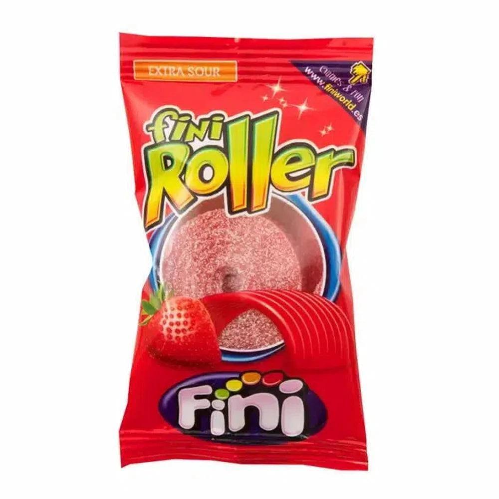Fini Fizzy Strawberry Rollers 20g - Giant Bradley's Online Sweet Shop