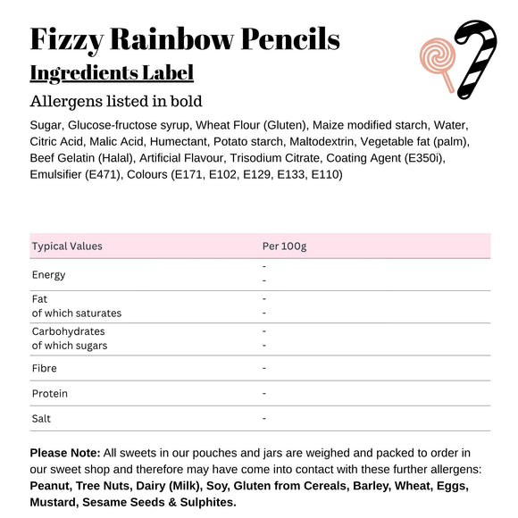Fizzy Rainbow Pencils