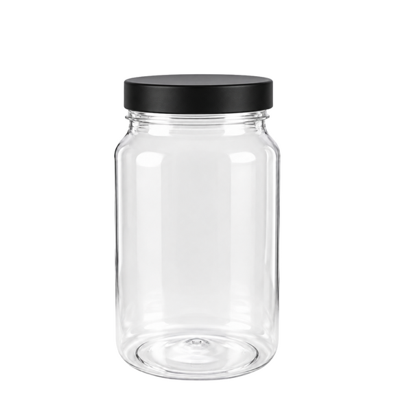 Flat Black Lid Sweet Jar 3.25L (Empty)