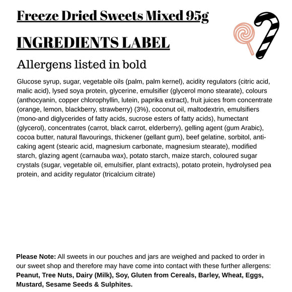 Freeze Dried Sweets Mixed 95g