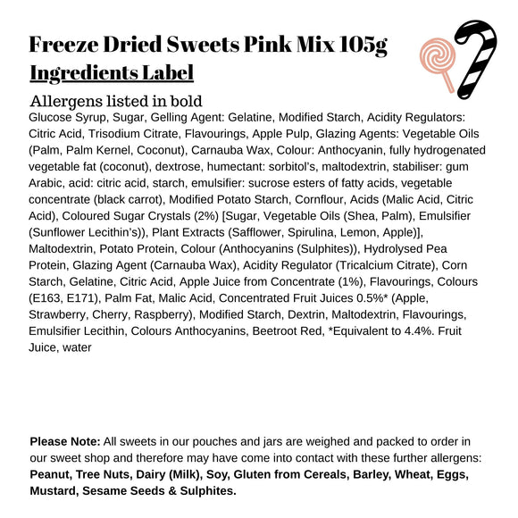 Freeze Dried Sweets Pink Mix 105g